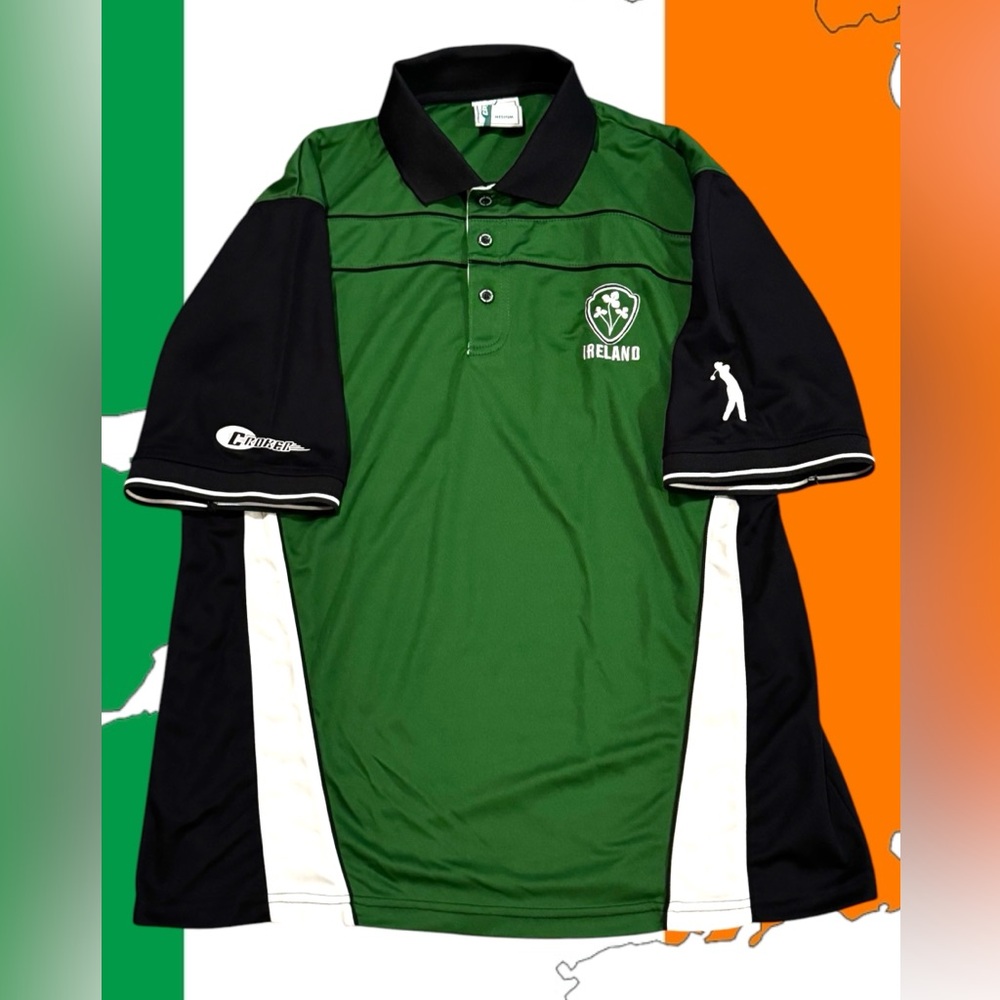 Croker Sports Polo Shirt Ireland Golf‎ Shamrock Embroidered - Picture 3 of 9